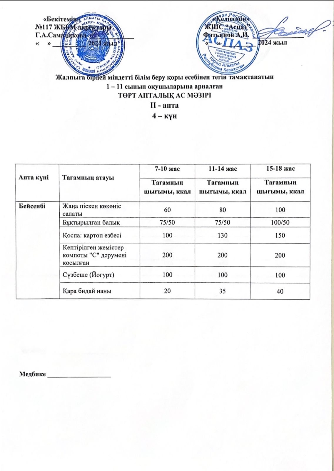 2-ші апта 4-ші күн