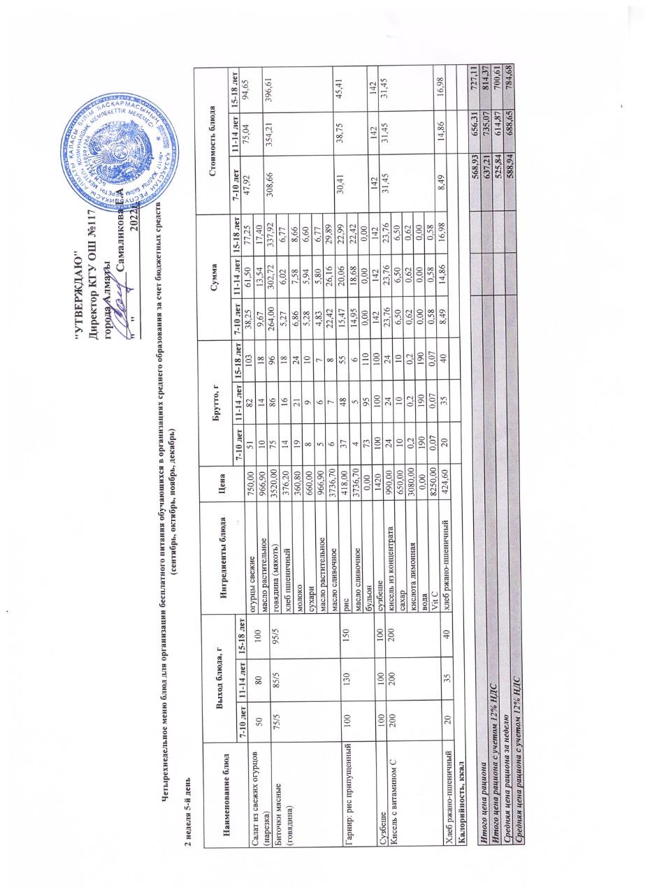 ЕЖЕДНЕВНОЕ МЕНЮ