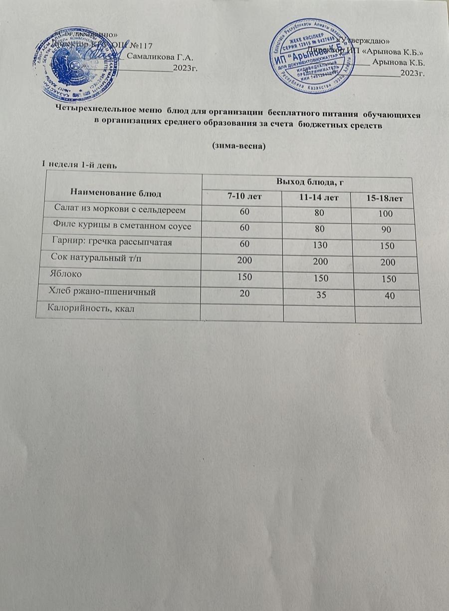 1 неделя 1-й день