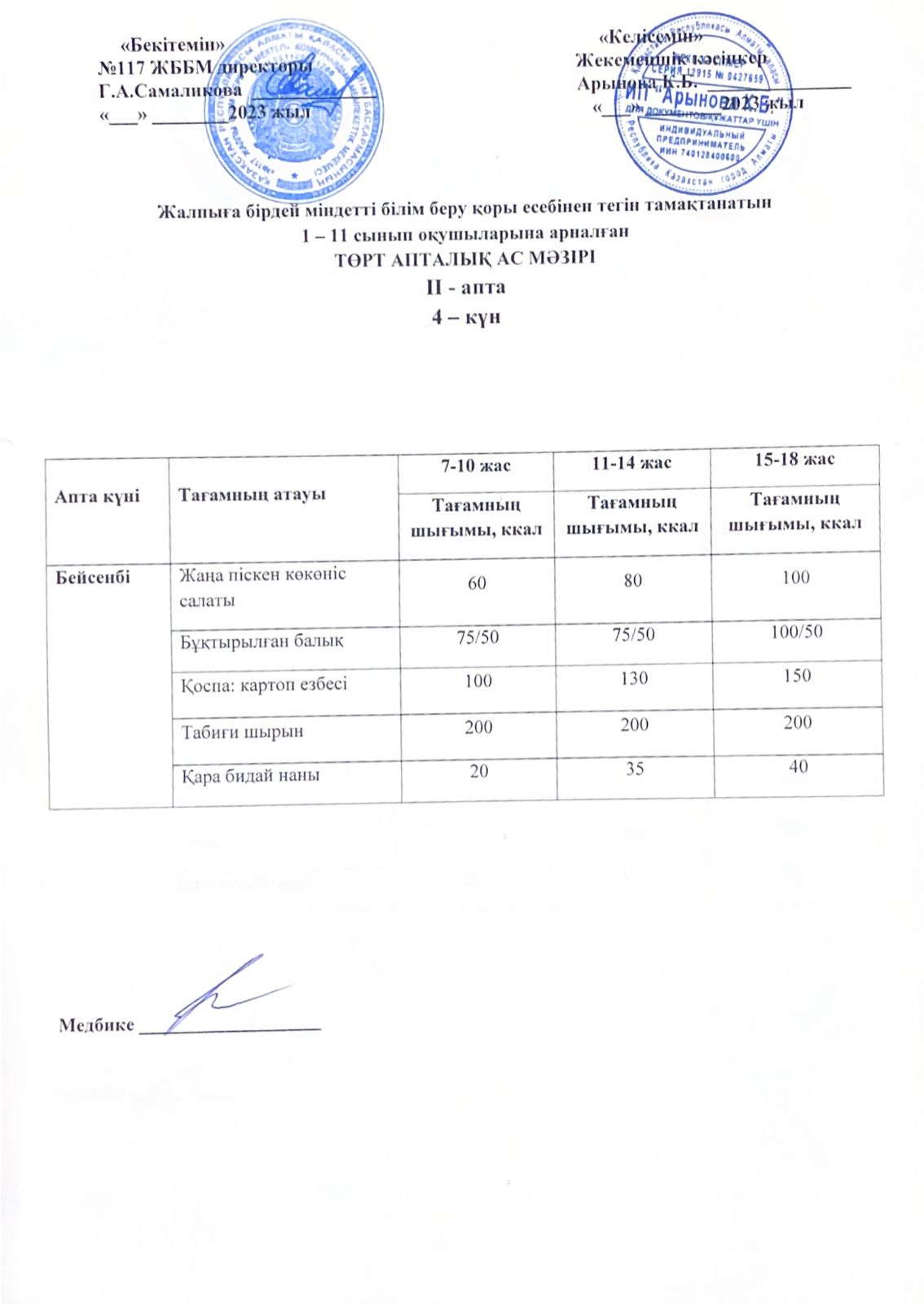2 апта 4-ші күн