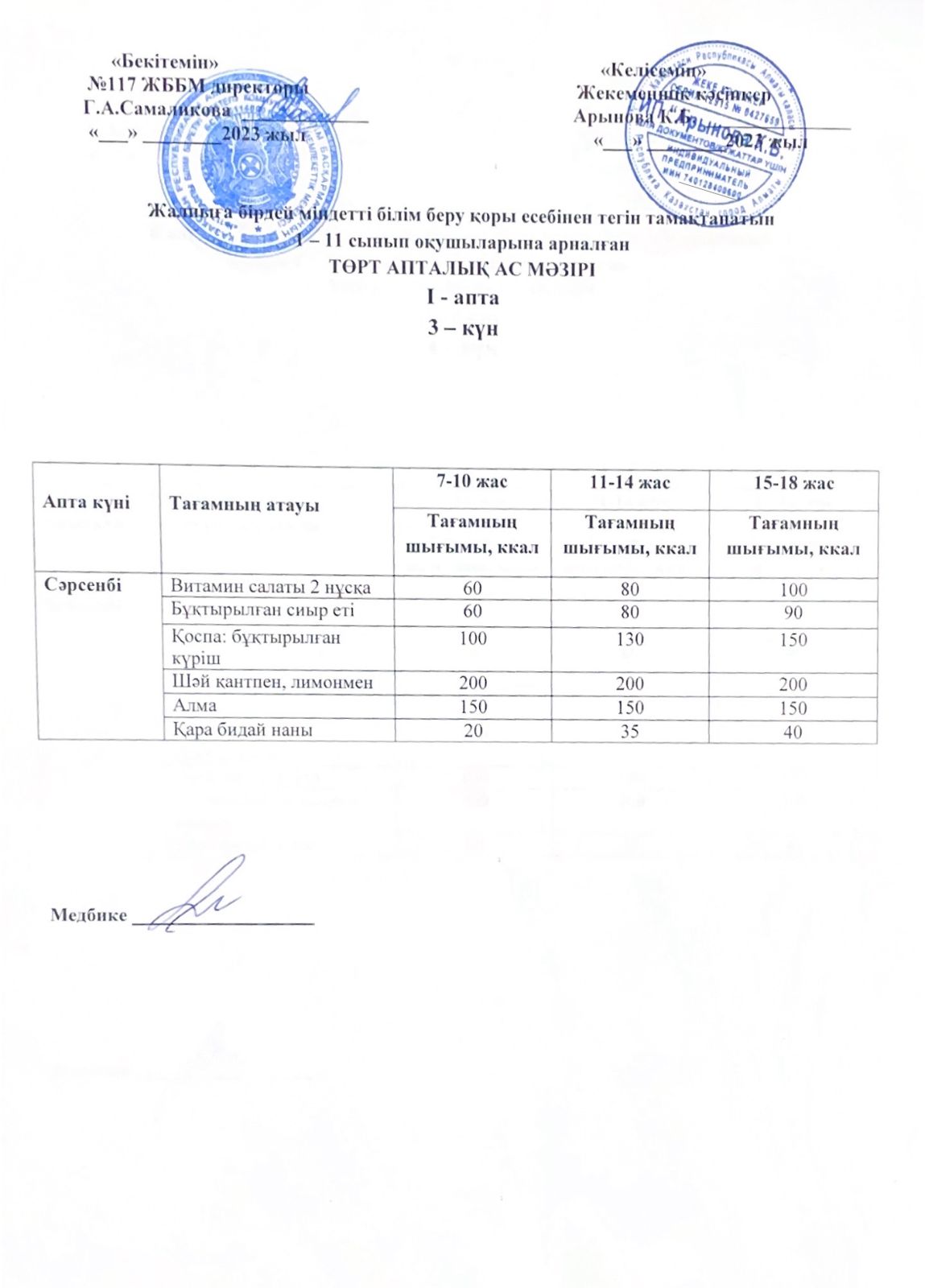 1 апта 3-ші күн