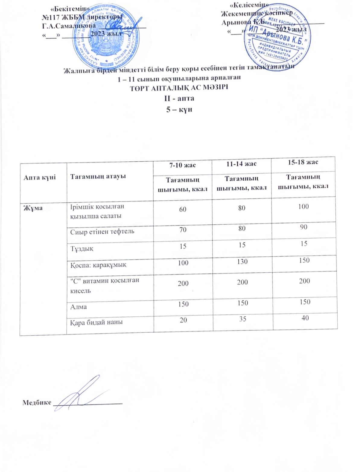2 апта 5-ші күн