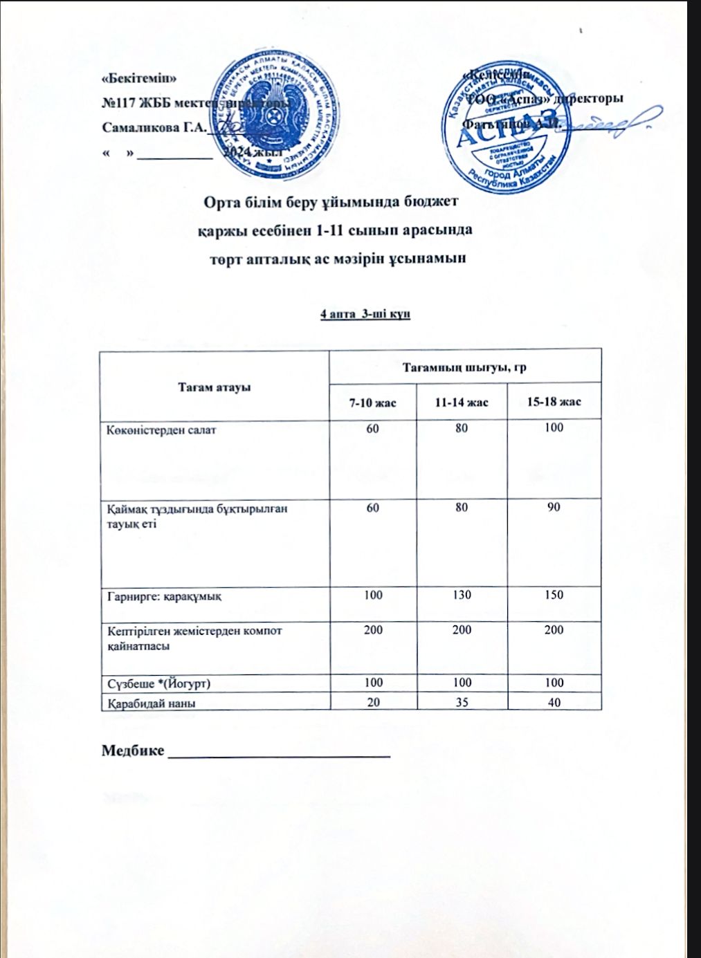 4-ші апта 3-ші күн