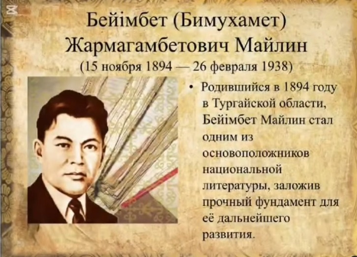 “Қазақ жазушы -классигы Бейімбет Майлинның туылғанына 130 жыл”