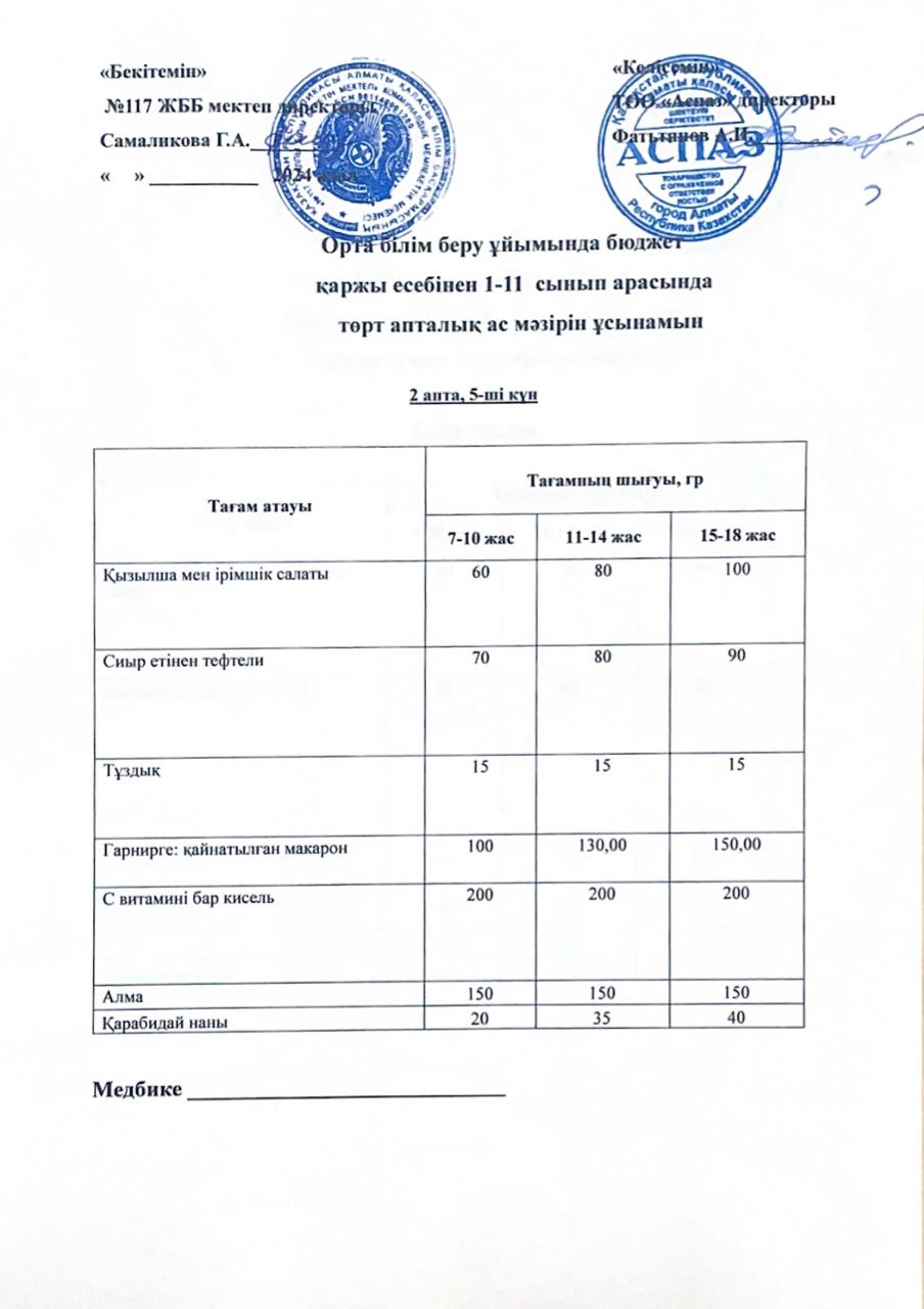 2 апта 5-ші күн