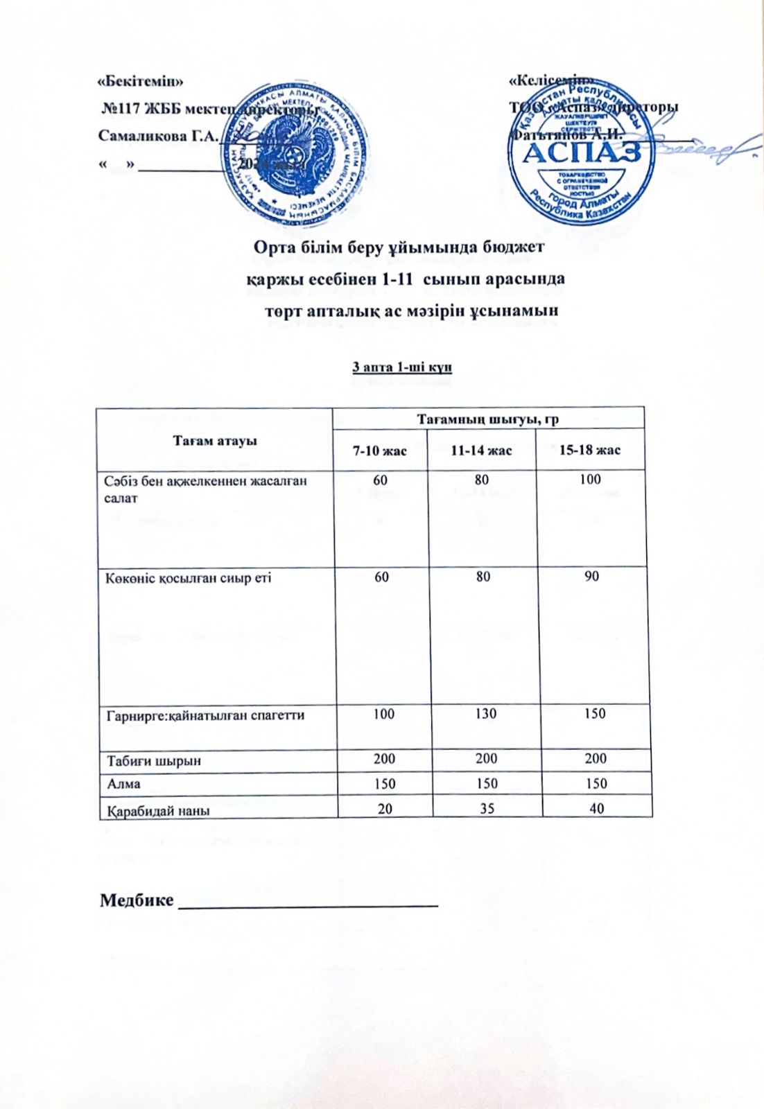 3 апта 1-ші күн