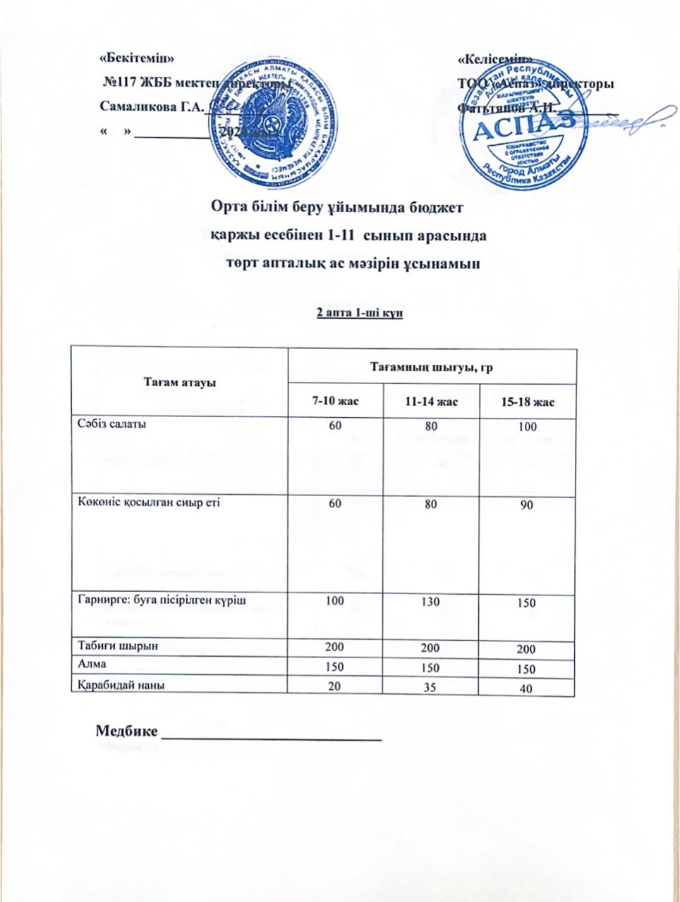 2 апта 1-ші күн