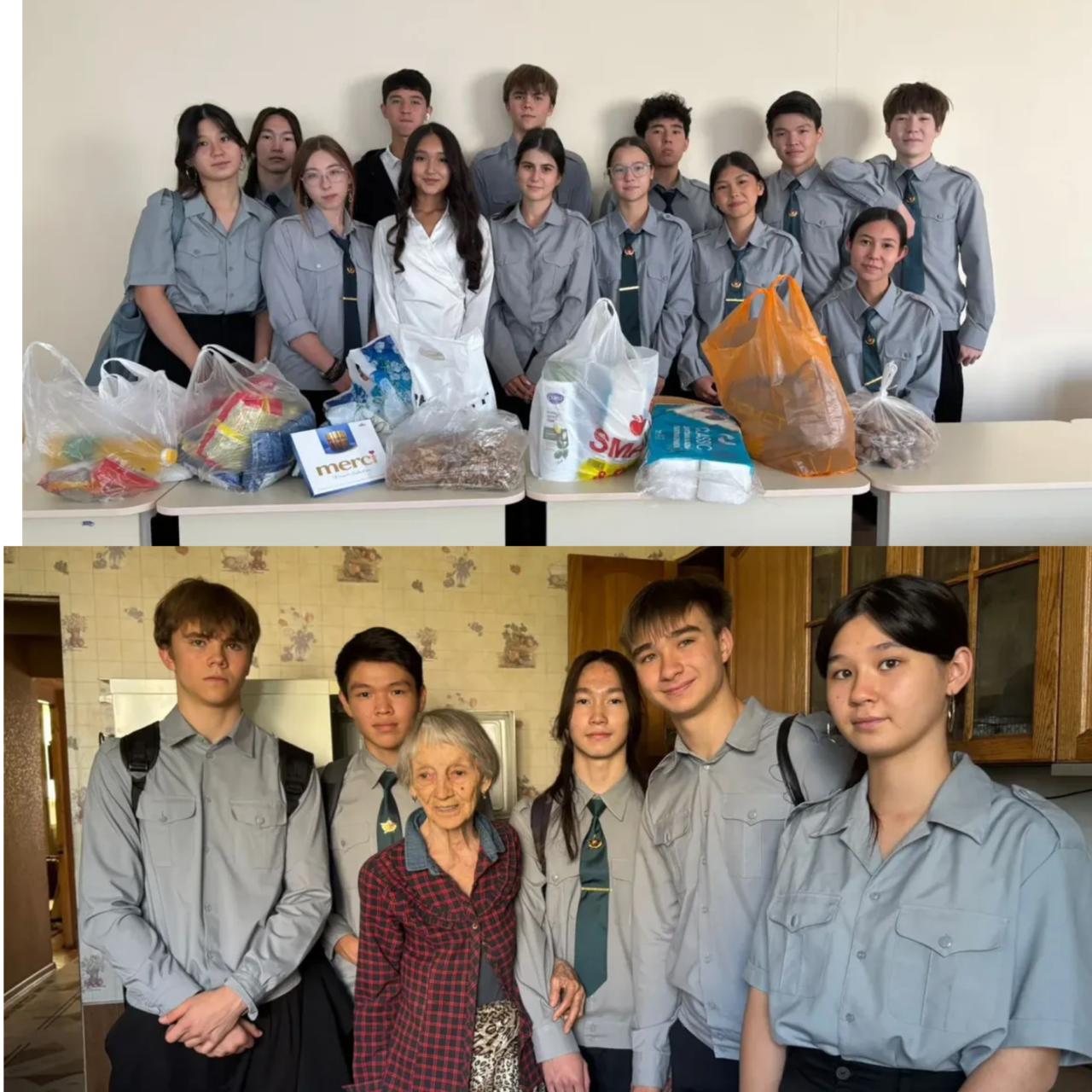 Қарттар күні мерекесіне орай 11 «А» сынып оқушылары Еңбек майданының қатысушылары — Пискарев Игорь Павлович пен Валентина Ивановнаны құттықтады.